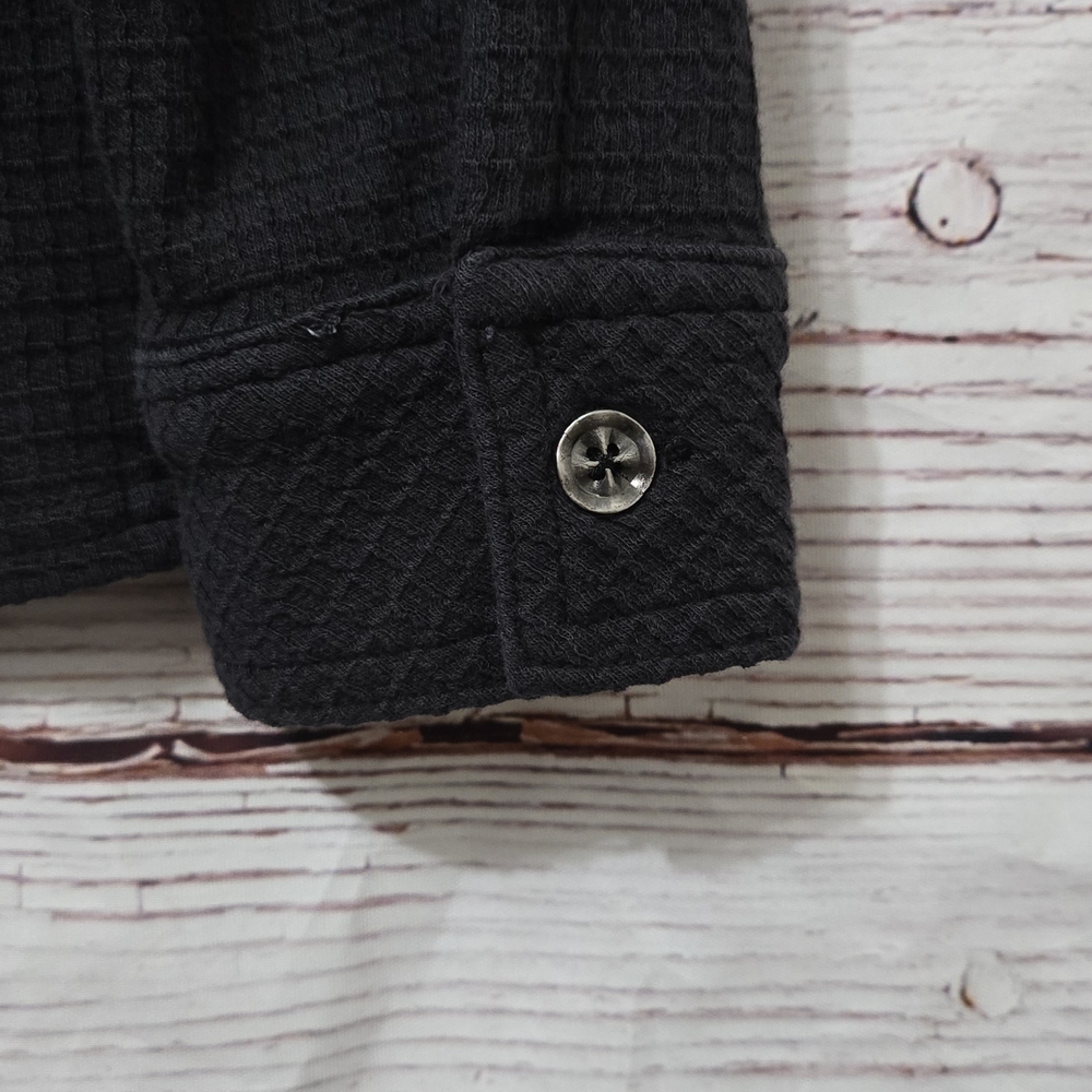 AnyBody Washed Waffle Knit Button Front Top - Picture 8 of 9
